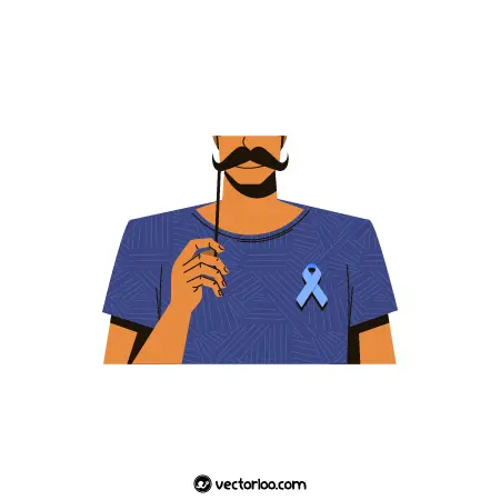 وکتور مرد جوان با نماد سرطان پروستات کارتونی 3