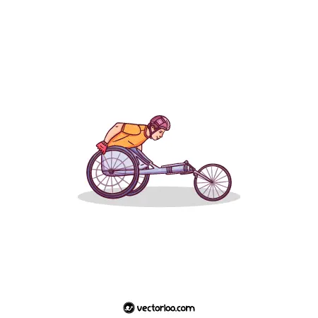 وکتور مرد معلول ورزشکار در حال دوچرخه سواری 2
