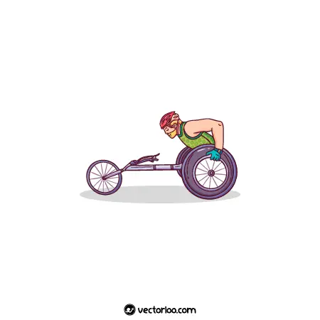 وکتور مرد معلول ورزشکار در حال دوچرخه سواری دستی 1