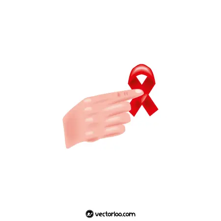 وکتور نماد ایدز با دست 1