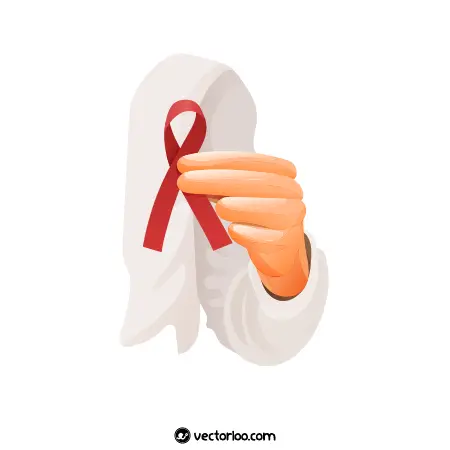 وکتور نماد ایدز در دست دکتر 1