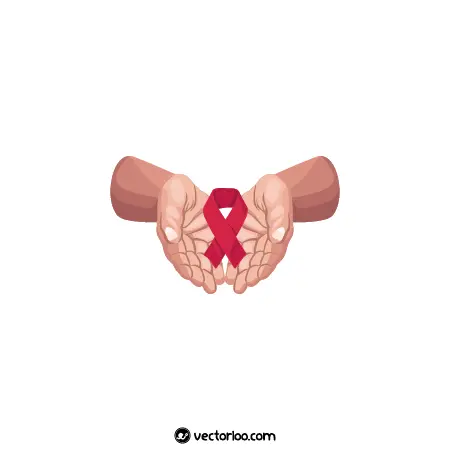وکتور نماد ایدز در دست کارتونی 1