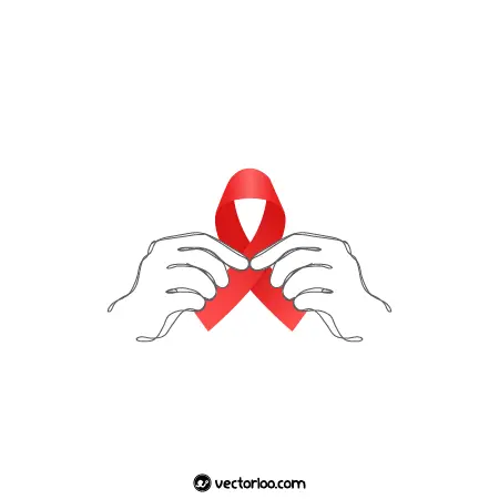 وکتور نماد ایدز گرفته با دست 1