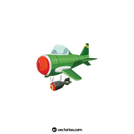 وکتور هواپیما جنگی کارتونی در حال آتش 1