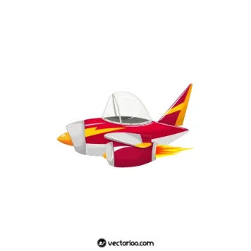 وکتور هواپیما جنگی کودکانه کارتونی قرمز 1
