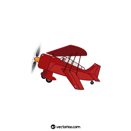 وکتور هواپیما قدیمی قرمز کارتونی نازنین 1