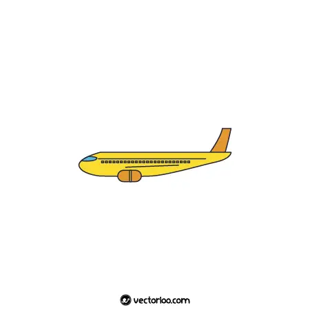 وکتور هواپیما مسافربری کارتونی بزرگ زرد 1