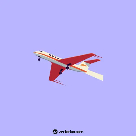 وکتور هواپیما مسافربری کارتونی دو رنگ 1
