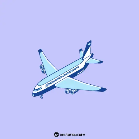 وکتور هواپیما مسافربری کارتونی طرح دار 1