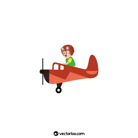 وکتور هواپیما کودکانه کارتونی با سرنشین 1