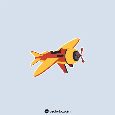 وکتور هواپیما کودکانه کارتونی در حال پرواز 1