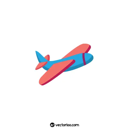 وکتور هواپیما کودکانه کارتونی دو رنگ 1