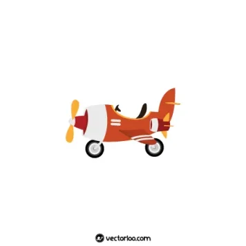 وکتور هواپیما کودکانه کارتونی نارنجی 1