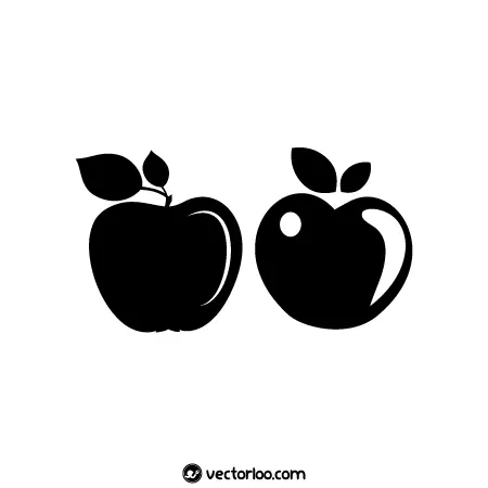 وکتور آیکون سیب سیاه در دو طرح 1