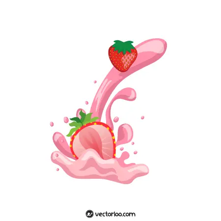 وکتور توت فرنگی و آب توت فرنگی کارتونی زیبا 1