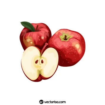 وکتور سه سیب قرمز کارتونی 1