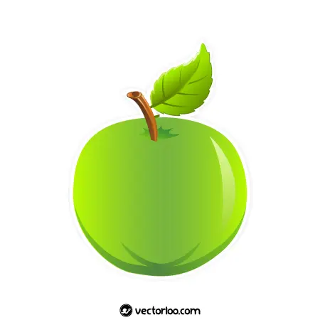 وکتور سیب سبز طرح استیکر 1