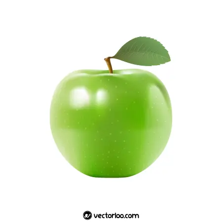 وکتور سیب سبز واقعی شفاف براق زیبا 1