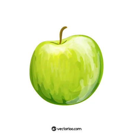 وکتور سیب سبز کارتونی آبرنگ طور 1