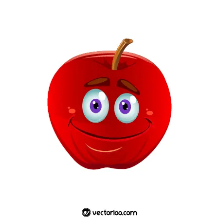 وکتور سیب قرمز با صورت مظلوم 1