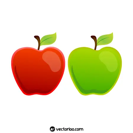 وکتور سیب قرمز و سبز 1