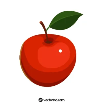 وکتور سیب قرمز پررنگ کارتونی 1