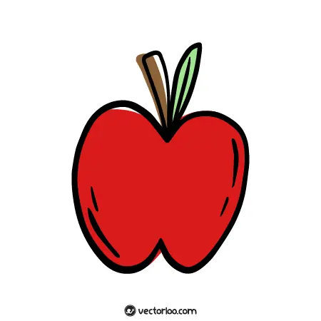 وکتور سیب قرمز کارتونی کیوت 1