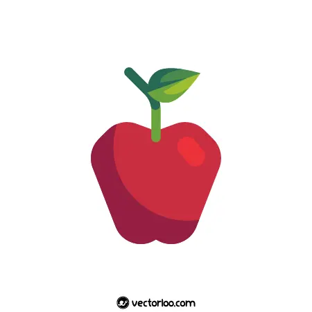 وکتور سیب قرمز کارتونی کیوت 1
