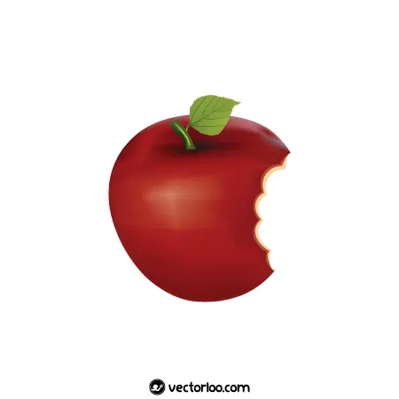 وکتور سیب قرمز گاز گرفته شده کارتونی 1
