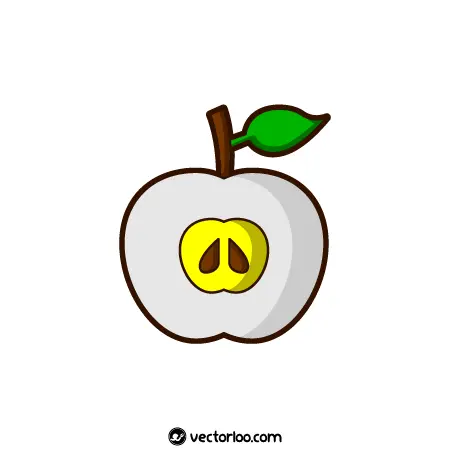 وکتور سیب نصف شده کارتونی زیبا 1