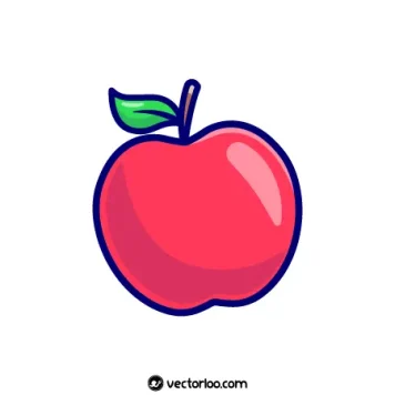 وکتور سیب کارتونی با رنگ زنده 1
