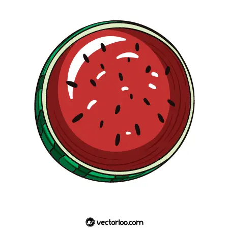 وکتور هندوانه نصف قرمز کارتونی 1