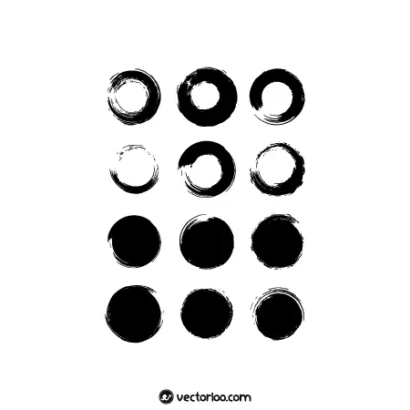 وکتور براش دایره سیاه در چندین طرح 1