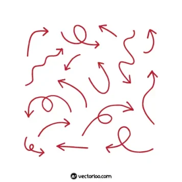 وکتور فلش رسم دست سیاه در چند شکل 6
