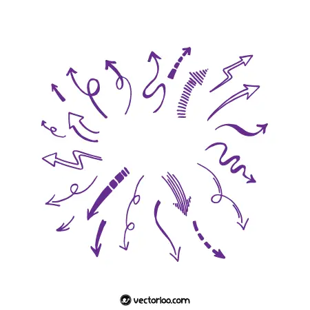 وکتور فلش رسم دست سیاه در چند شکل 9