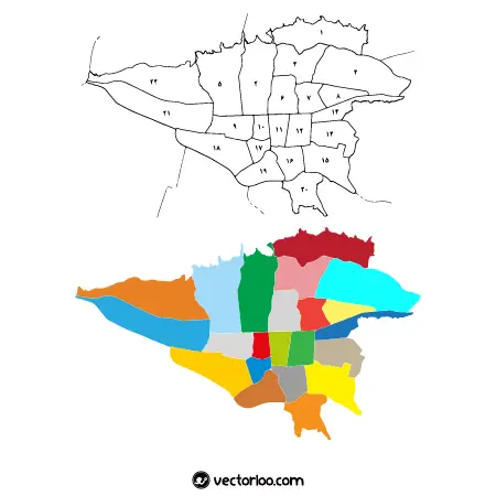 وکتور نقشه 22 منطقه تهران 1