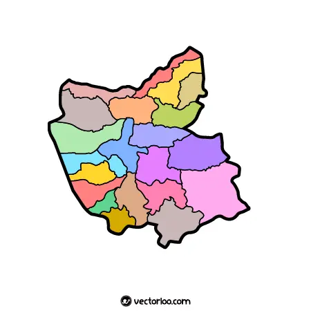 وکتور نقشه استان آذربایجان شرقی بدون اسم شهرها 1