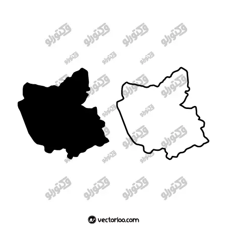 وکتور نقشه استان آذربایجان شرقی خط دور و یک دست سیاه 1