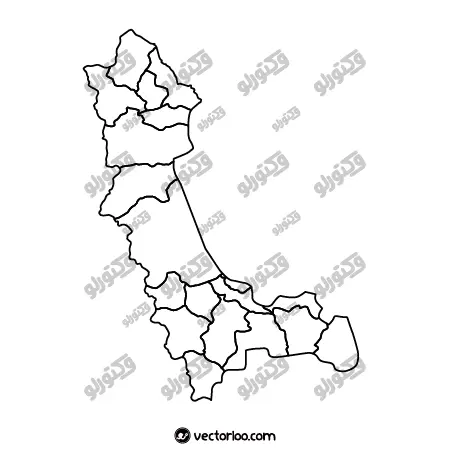 وکتور نقشه استان آذربایجان غربی خط دور بدون اسم 1