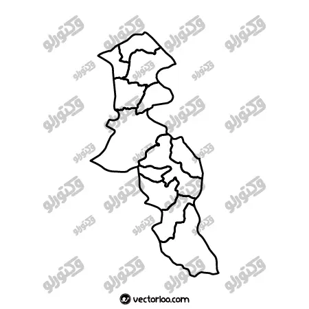 وکتور نقشه استان اردبیل خط دور بدون اسم 1