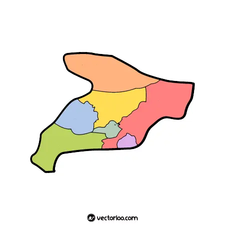وکتور نقشه استان البرز بدون اسم شهرها 1