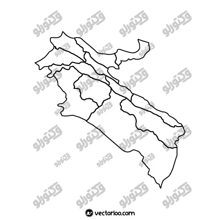 وکتور نقشه استان ایلام خط دور بدون اسم 1