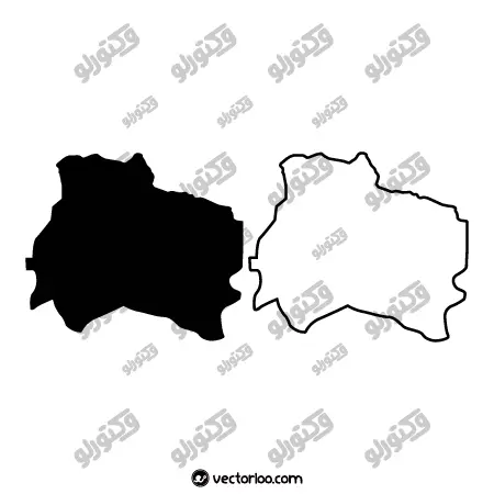 وکتور نقشه استان خراسان شمالی خط دور و یک دست سیاه 1
