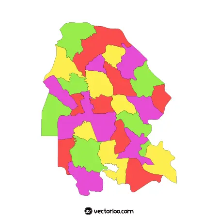 وکتور نقشه استان خوزستان بدون اسم شهرها 1