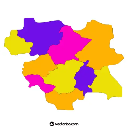 وکتور نقشه استان سنندج کردستان بدون اسم شهرها 1