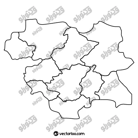وکتور نقشه استان سنندج کردستان خط دور بدون اسم 1