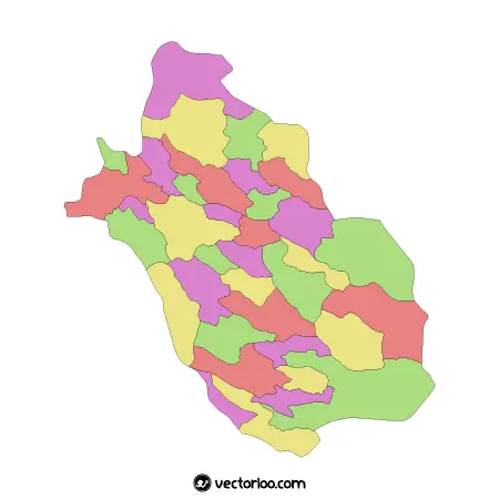 وکتور نقشه استان فارس بدون اسم شهرها 1