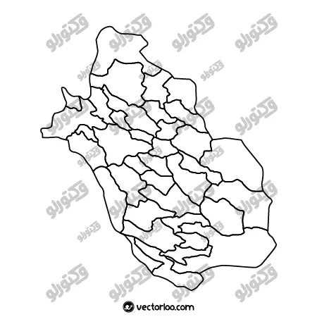 وکتور نقشه استان فارس خط دور بدون اسم 1
