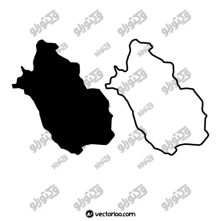 وکتور نقشه استان فارس خط دور و یک دست سیاه 1