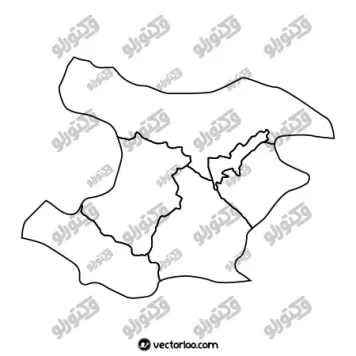 وکتور نقشه استان قزوین خط دور بدون اسم 1